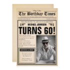 60th Birthday Newspaper Cover Humour Custom Photo