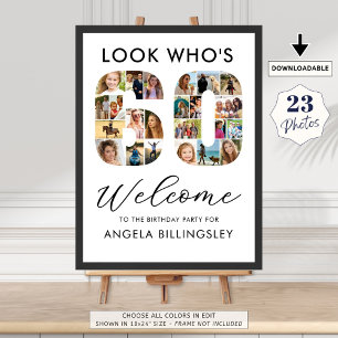 60th Birthday Number 60 23 Photos Look Who's 60 Poster