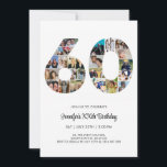 60th Birthday Number 60 Custom Photo Collage Invitation<br><div class="desc">Mark sixty years of wonderful memories and adventures with this captivating 60th Birthday Number Photo Collage. This customisable template is the perfect blend of creativity and sentiment, allowing you to create a truly memorable gift for your loved one's special day. Capture the essence of incredible years in a single masterpiece...</div>