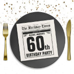60th Birthday Old Newspaper Funny Unique Custom Napkin<br><div class="desc">60th Birthday Old Newspaper Funny Unique Custom Napkins. A cool and humourous birthday design that looks like a vintage newspaper!  It is customisable and can be used for any age birthday party! Need help with this design template? Contact the design by clicking on the 'Message' button below.</div>
