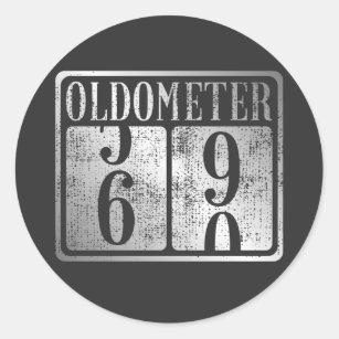 60th Birthday Oldometer 59-60 Vintage Classic Round Sticker