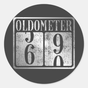 60th Birthday Oldometer 59-60 Vintage Classic Round Sticker