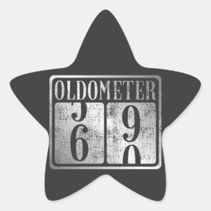 60th Birthday Oldometer 59-60 Vintage Star Sticker