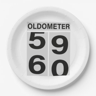 60th Birthday OLDOMETER Paper Plate