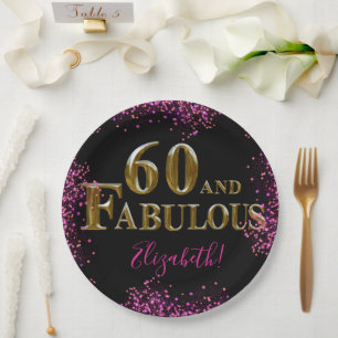 60th Birthday Paper Plate