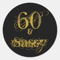 60th Birthday Party 60 and Sassy Black and Gold