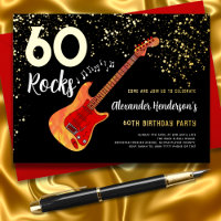 60th Birthday Party 60 Rocks Black Gold
