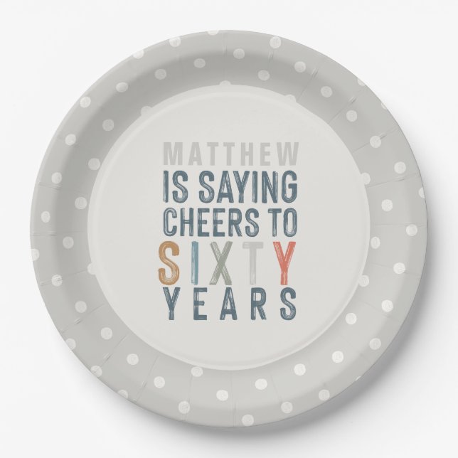 60th birthday party accessories decor paper plate (Front)