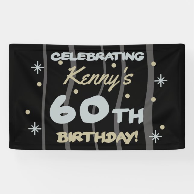 60th Birthday Party Add Your Name Banner (Horizontal)