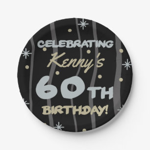 60th Birthday Party Add Your Name Paper Plate