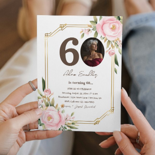 60th Birthday party and floral invitations (Creator Uploaded)