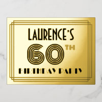 60th Birthday Party ~ Art Deco Style “60” + Name