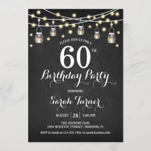 60th Birthday Party - Chalkboard Invitation