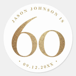 60th Birthday Party Classic Round Sticker