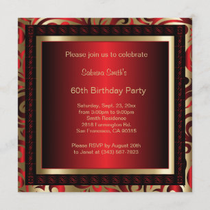 60th Birthday Party   DIY Text Invitation
