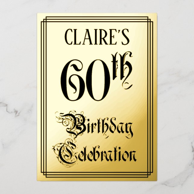 60th Birthday Party — Elegant Script + Custom Name (Front)