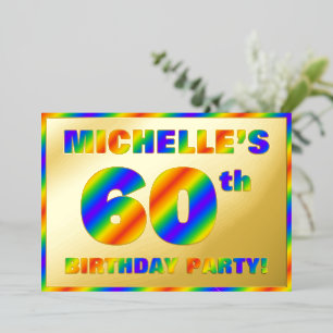 60th Birthday Party — Fun, Rainbow Spectrum “60”