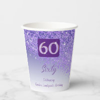 60th Birthday Party Gleaming Purple Glitter