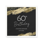 60th Birthday Party Gold Black Invitation