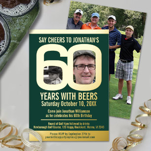 60th Birthday party golf beers green gold photos