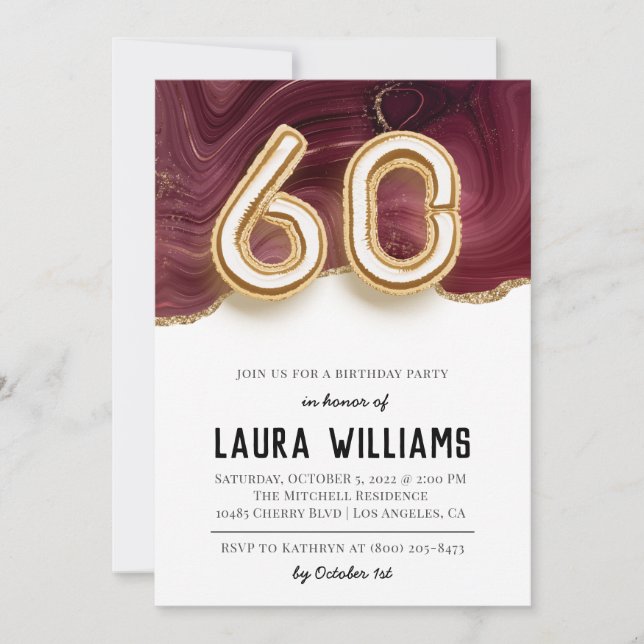 60th Birthday Party Invitation (Front)