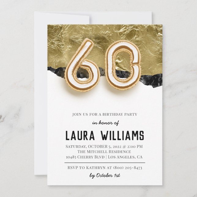 60th Birthday Party Invitation (Front)