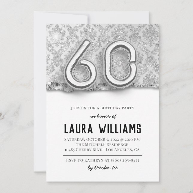 60th Birthday Party Invitation (Front)