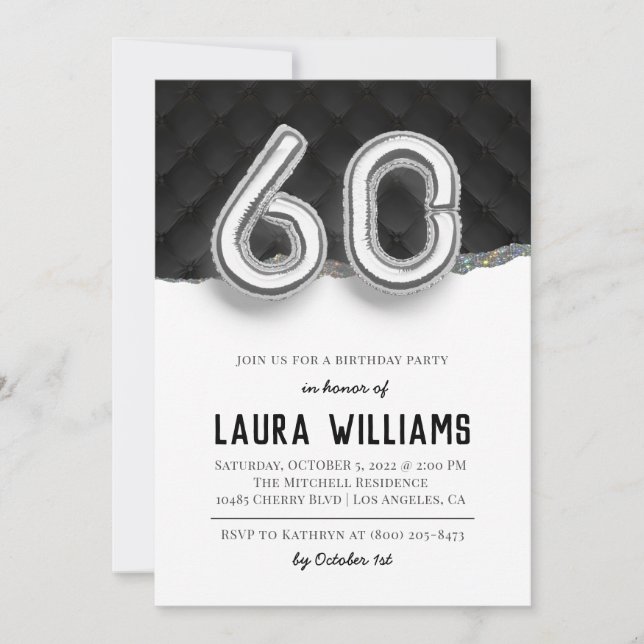 60th Birthday Party Invitation (Front)