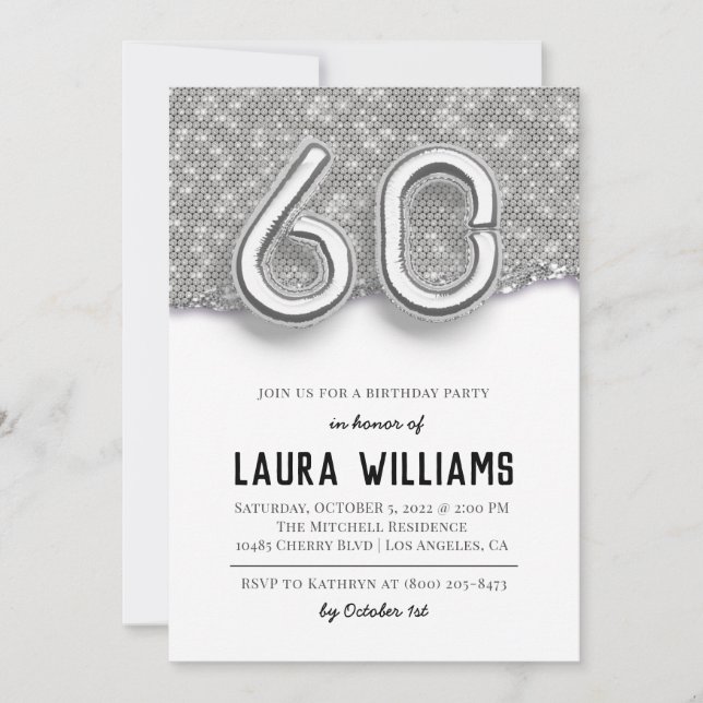 60th Birthday Party Invitation (Front)