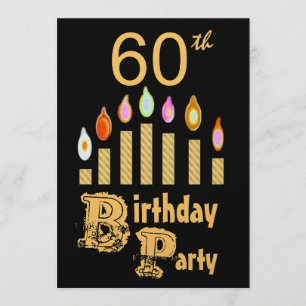 60th Birthday Party Invitation - Metallic GOLD