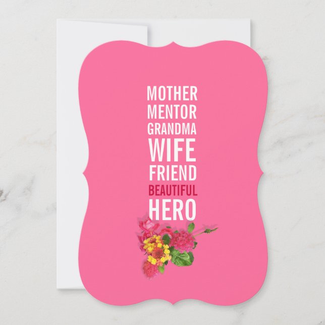 60th Birthday Party Invitation - Mum is a Hero (Front)