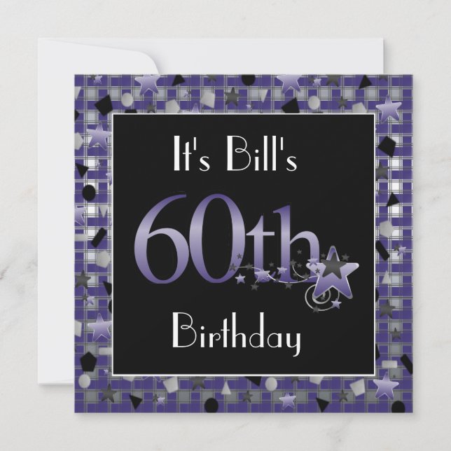 60th Birthday Party Invitation Personalised (Front)