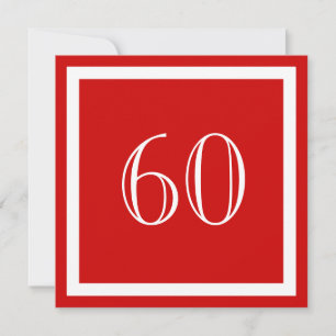60th Birthday Party Invitation - Red