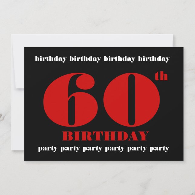 60th Birthday Party Invitation Template (Front)