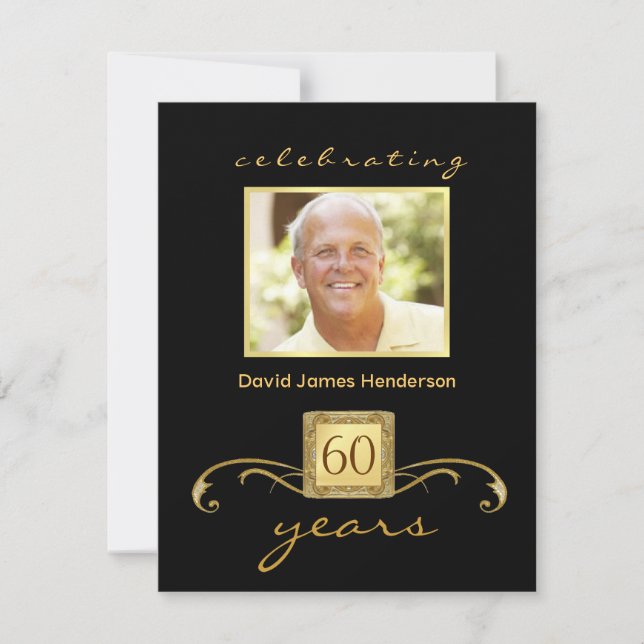 60th Birthday Party Invitations - Formal Monogram (Front)