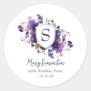 60th Birthday Party Monogram Crest Envelope Seal
