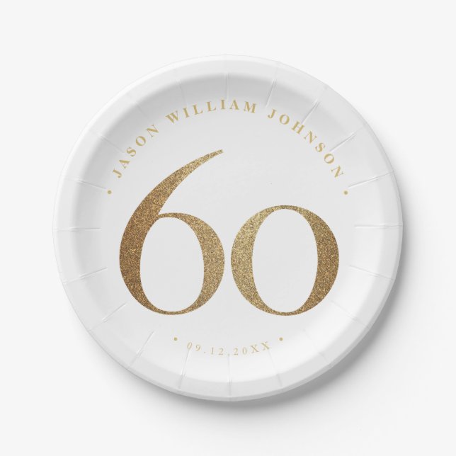 60th Birthday Party Paper Plate (Front)