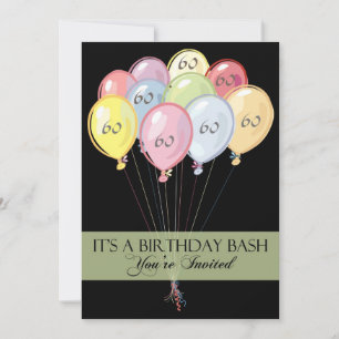 60th Birthday Party Personalised Invitation