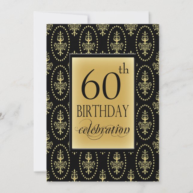 60th Birthday Party Personalised Invitation (Front)