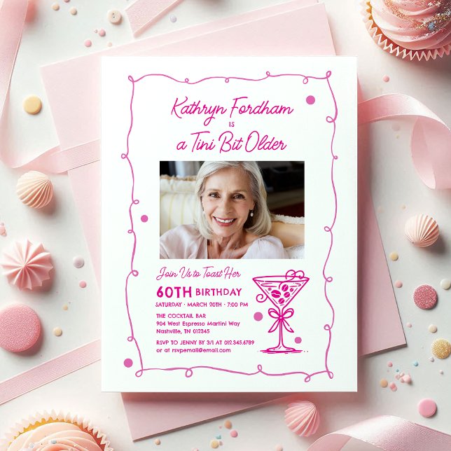 60th Birthday Party Photo Espresso Martini Invitation (Creator Uploaded)