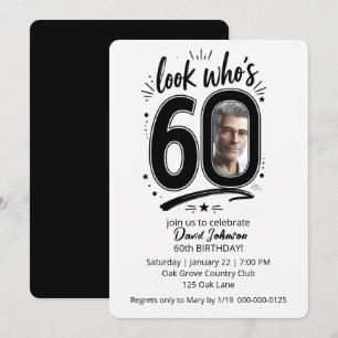 60th Birthday Party Photo Frame Invitation