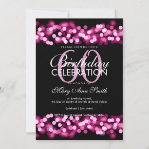 60th Birthday Party Pink Hollywood Glam Invitation