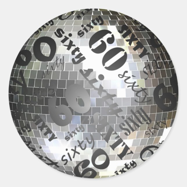 60th Birthday Party Sticker (Front)