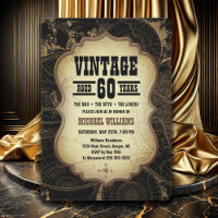 60th Birthday Party Vintage Theme World Map