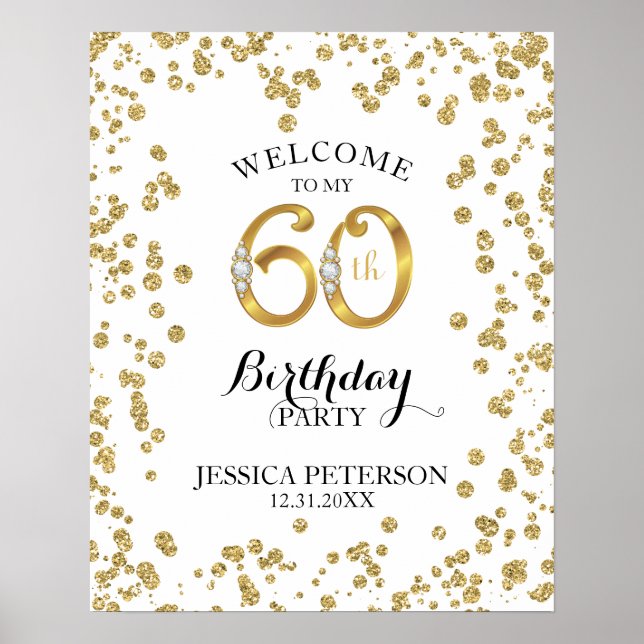 60th Birthday Party Welcome Sign (Front)