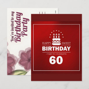 60th Birthday Personalised Gifts: Celebrate 60 Yea Holiday Postcard
