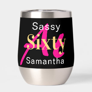 60th Birthday Personalised Hot Pink Black