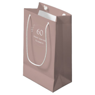 60th Birthday Personalized Blush Small Gift Bag