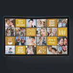 60th Birthday Photo Collage Custom Black Gold Banner<br><div class="desc">Celebrate a milestone in style with this 60th Birthday Photo Collage Banner. Easily personalize it with your own photos, custom text, and theme colors to create a one-of-a-kind decoration for your party. Perfect for displaying cherished memories. This banner makes a stunning backdrop for birthdays, photo booths, and event décor. Designed...</div>