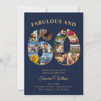 60th Birthday Photo Collage Elegant and Timeless